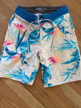 O'Neill Boy's White Tropical Floral Swim Trunks